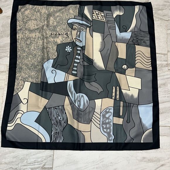 PICASSO Silk Scarf- 33” x 34.5” - Picture 6 of 6